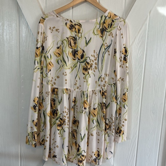 Free People Bella porcelain floral oversized tunic Sz Small EUC - Picture 6 of 11